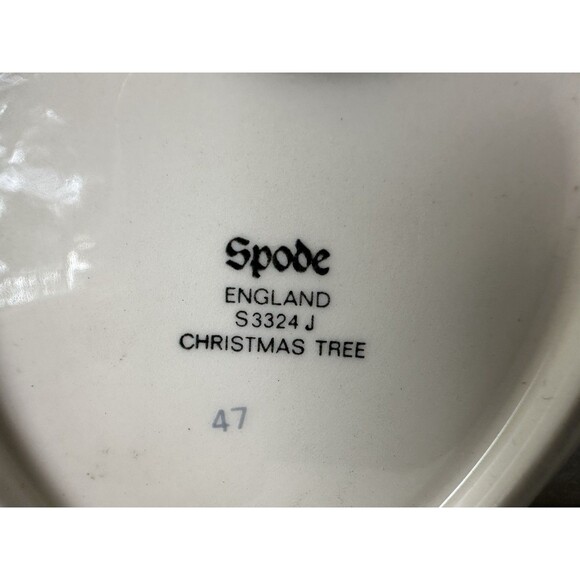 Vintage Spode England Christmas Tree Heart Jewerly Ring Trinket Dish EUC - Picture 4 of 4